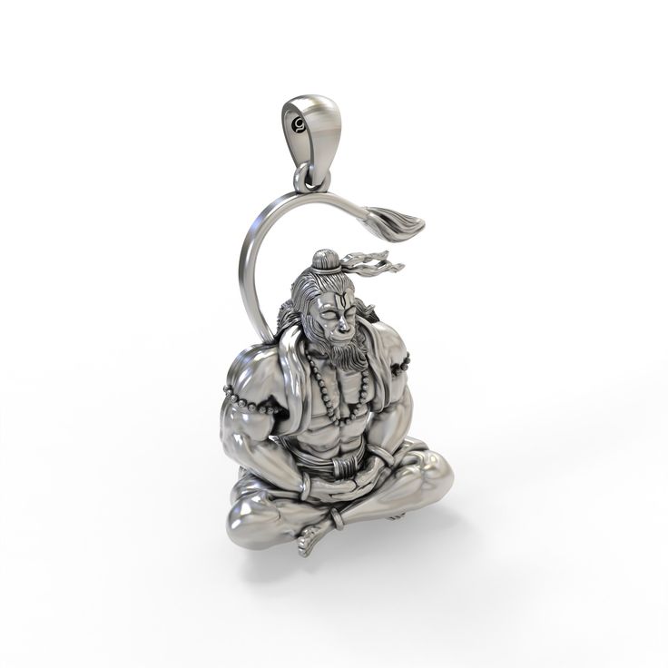 Hanuman Ji Premium Locket With Oxidised Silver Chain