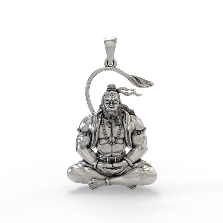 Hanuman Ji Premium Locket With Oxidised Silver Chain