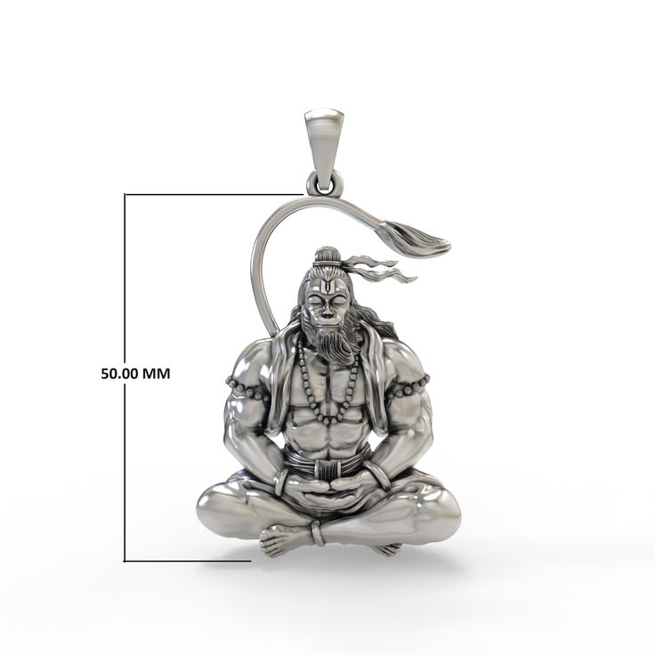 Hanuman Ji Premium Locket With Oxidised Silver Chain